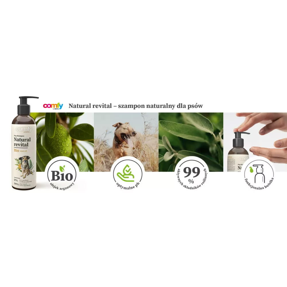 Comfy Natural Revital Szampon Dla Psa Wzmacniający Dla Zdrowej Sierści I Skóry 250ml